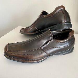 Steve Madden Dark Brown Distressed Leather Loafers